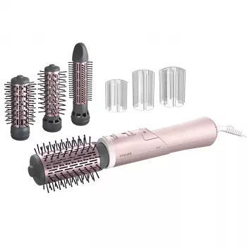 Escova de ar quente Philips 7000 Series BHA735/00 — 1000 W, 3 níveis de temperatura, diâmetro da escova 3–5 cm, cabo de 1,8 m, rosa
