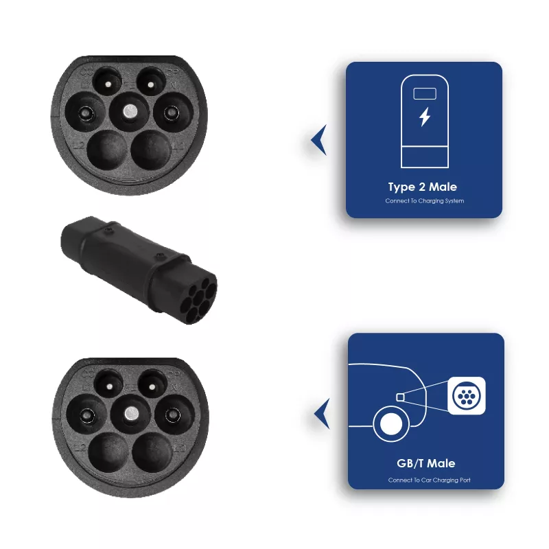Akyga AK-SC-E10 Adaptador de carregamento EV Tipo 2 para GB/T monofásico 32A