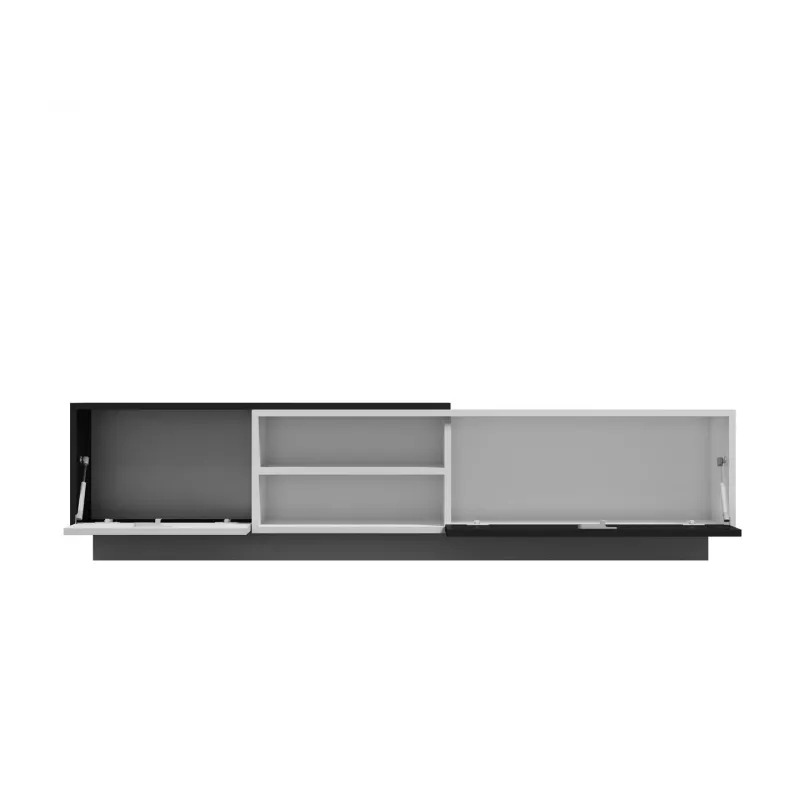 Móvel de TV Cama SIGMA1 180 branco/preto brilhante