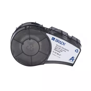Brady, M21-11-499, tecido de nylon, preto sobre branco, 19,05 x 12,70 mm, permanente (140 etiquetas) (152090)