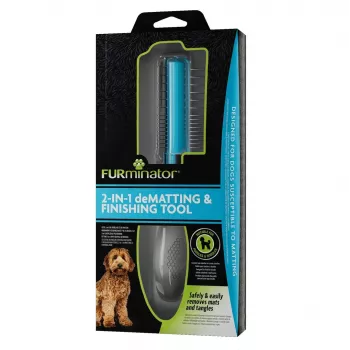 FURminator 2 em 1 - Desembaraçador e ferramenta de styling para cães