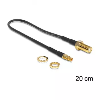 Cabo coaxial DeLOCK 88484 RG-174 0,2 m SMA TS-9 preto