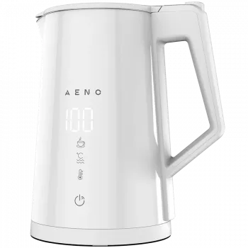 Chaleira elétrica AENO EK8S Smart: 1850-2200W, 1,7L, Strix, parede dupla, controlo de temperatura, função de manutenção do calor, controlo por Wi-Fi, ecrã LED, corpo que se mantém frio, desligamento automático