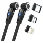 Cabo USB RealPower MagneticCharge2 1m preto carregamento rápido transferência de dados