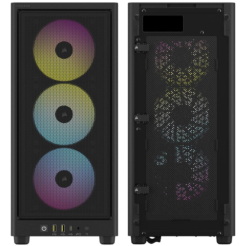 Caixa de PC Corsair RGB AIRFLOW 2000D preta Mini-ITX, fonte de alimentação incluída Não SFX