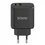 Carregador de parede SAVIO LA-06/B 30 W, USB-A + USB-C, Quick Charge, Power Delivery 3.0, preto