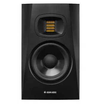 Monitor de estúdio ADAM AUDIO T5V, woofer 5 polegadas, tweeter 1,9 polegadas, 45–25.000 Hz, 106 dB, preto