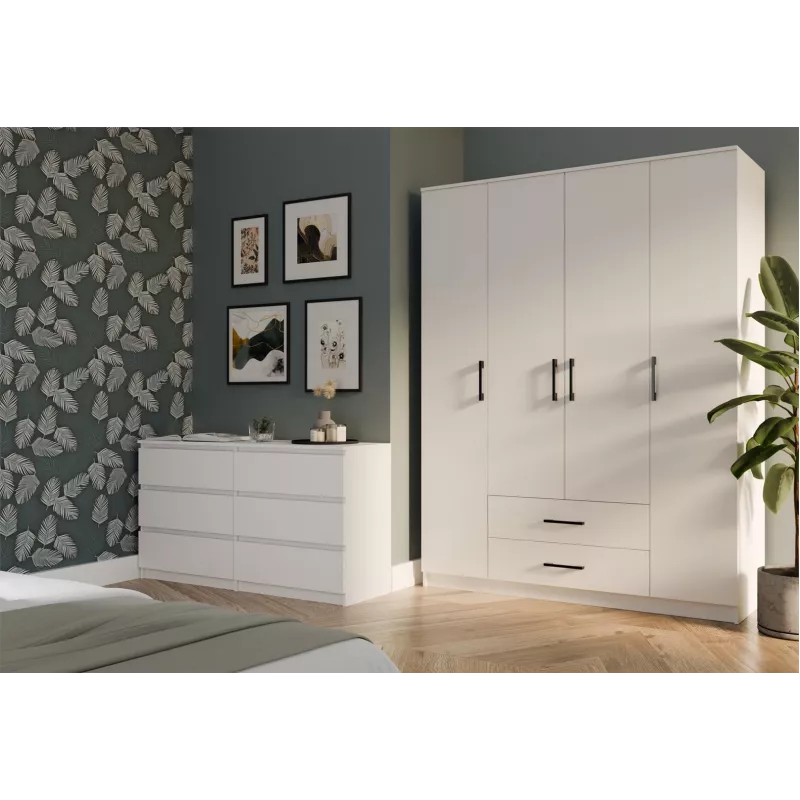 Topeshop ROMANA 160 BIEL KPLB Roupeiro/armário de quarto 11 prateleiras 4 porta(s) branco