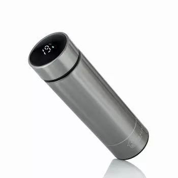 Extralink Smart Travel Mug prateado, caneca térmica com visor LED