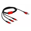DeLOCK - Cabo apenas para carregamento - Lightning / USB - USB (M) para Micro-USB Type B, Lightning, USB-C (M) - 1,0 m - Blindado - Preto (85892)