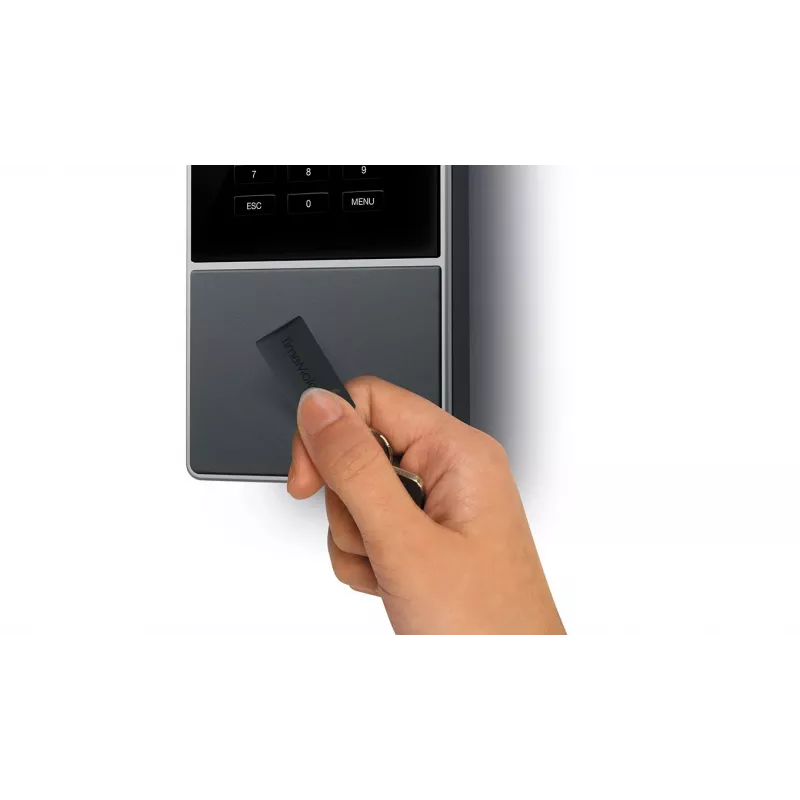Terminal de controlo de assiduidade Safescan TM-616 preto — TFT 2,8 polegadas, dual-core 1 GHz, cartão de proximidade, Ethernet LAN, montagem na parede