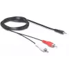 Cabo de áudio 3,5 mm/2 x RCA DeLOCK 84212