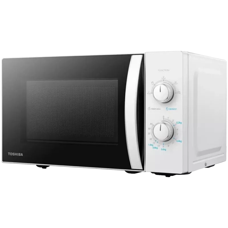 Micro-ondas, volume 20L, controlo mecânico, 800W, 5 níveis de potência, iluminação LED, função de descongelação, sinal no fim do tempo de cozedura, cor: branco