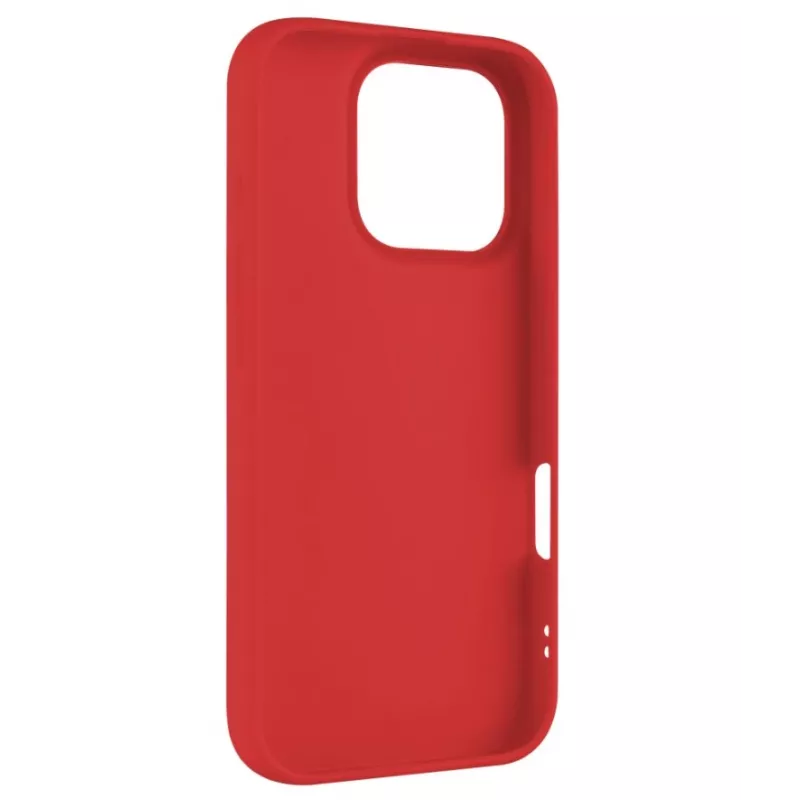 Capa traseira FIXED para Apple iPhone 16 Pro, superfície emborrachada, vermelho