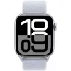 Apple Watch Series 10 caixa de alumínio GPS + Cellular 42 mm prateado Sport Loop azul cloud