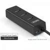 UNITEK Y-3089 Hub de interface USB 3.2 Gen 1 (3.1 Gen 1) Type-A 5000 Mbit/s preto