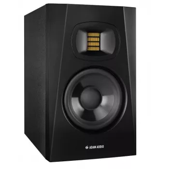 Monitor de estúdio ADAM AUDIO T5V, woofer 5 polegadas, tweeter 1,9 polegadas, 45–25.000 Hz, 106 dB, preto
