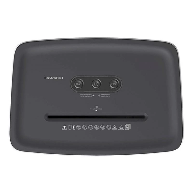 Destruidora de documentos HP OneShred 18CC corte em partículas 65 dB 22 cm branco, preto