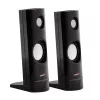 Altifalantes para PC com fios 2 vias Audiocore AC860, 2.0 canais, 4 W RMS, alimentação USB, entrada de 3,5 mm, preto