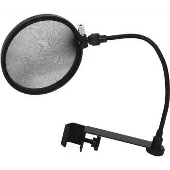 Filtro pop para microfone Omnitronic 6000624N preto — proteção para redução de plosivas