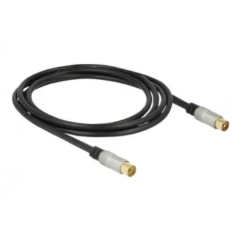 Cabo coaxial RG-6/U DeLOCK 88946 2 m IEC Preto