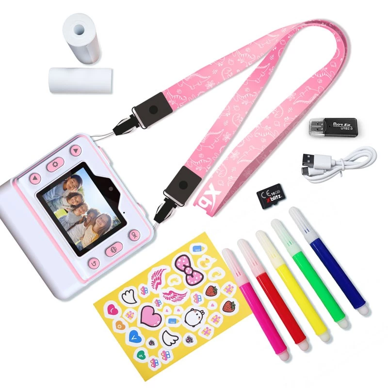 Xblitz FLASH PINK Câmara instantânea com impressora térmica para crianças