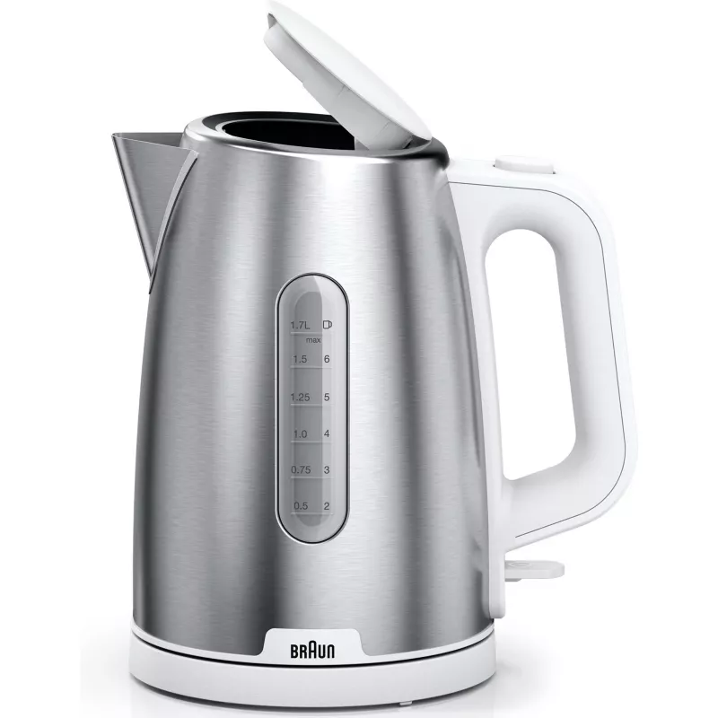Chaleira elétrica Braun WK 1500 1,7 L 2200 W aço inoxidável, branco