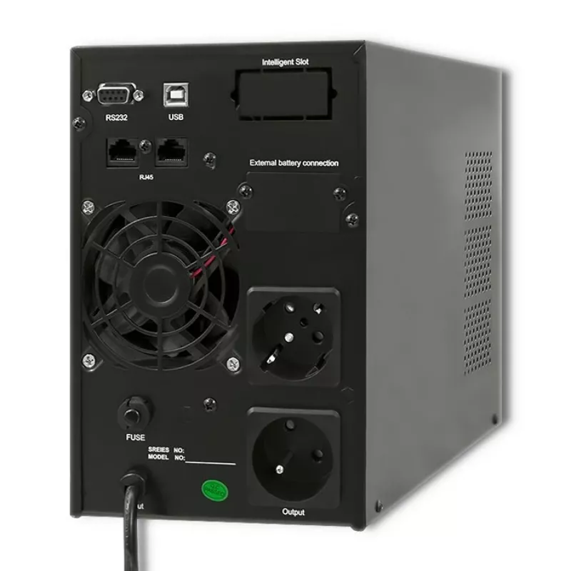 UPS Qoltec 53042 (fonte de alimentação ininterrupta) dupla conversão (online) 1 kVA 800 W 2 tomadas AC