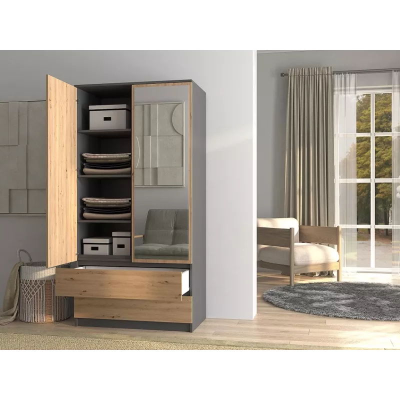 Topeshop SZAFA MALWA AN/AR L roupeiro de quarto 5 prateleiras 2 porta(s)