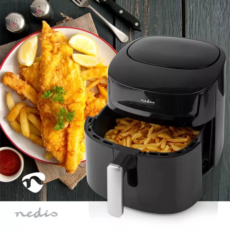 Fritadeira Nedis KAAF170BK Individual 7,2 l Máquina vertical 1800 W Fritadeira de ar quente Preto