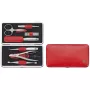 Conjunto de viagem Zwilling Twinox – estojo de couro vermelho, 7 peças - vermelho