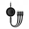 Cabo USB Baseus CAMJ010201 1,1 m USB 3.2 Gen 1 USB C Micro USB-A Lightning preto