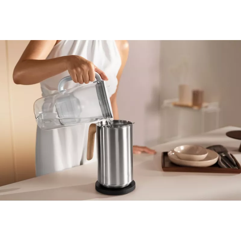 Brita Glass+1 Maxtra Pro Pure Performance jarro filtrante de vidro, 2,5 l totais / 1,5 l filtrados, adequado para máquina de lavar loiça, cinzento