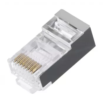Conector macho RJ-45 LANBERG PLS-5000EZ, Cat5e, F/UTP (FTP), cinzento, 100 unid.