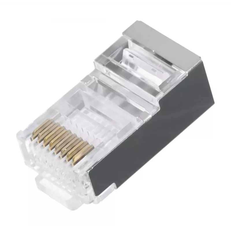 Conector macho RJ-45 LANBERG PLS-5000EZ, Cat5e, F/UTP (FTP), cinzento, 100 unid.