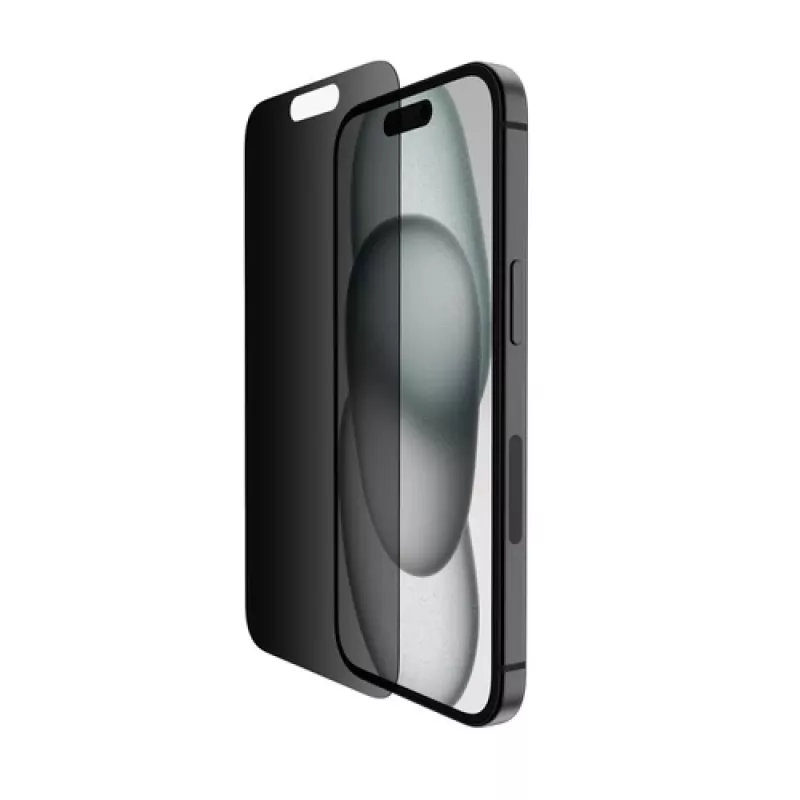 Belkin ScreenForce Pro - proteção de ecrã para telemóvel - 2,5D - vidro - com filtro de privacidade - vidro - para Apple iPhone 14 Pro, 15 (OVA147ZZ)