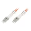 Cabo patch de fibra ótica DIGITUS LC/LC 50/125 µm 3 m multimodo duplex isento de halogéneos até 1 Gbit com relatório de medição laranja OM2 (DK-2533-03)