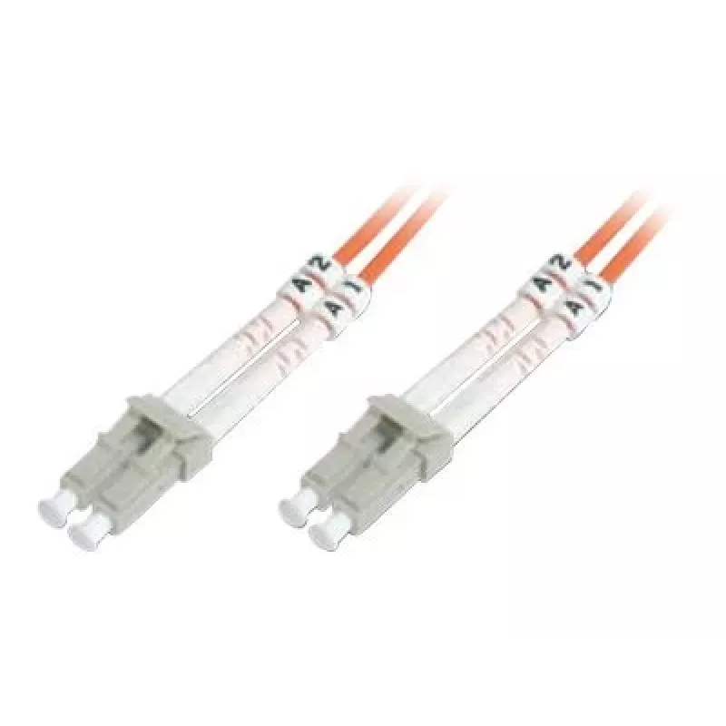 Cabo patch de fibra ótica DIGITUS LC/LC 50/125 µm 3 m multimodo duplex isento de halogéneos até 1 Gbit com relatório de medição laranja OM2 (DK-2533-03)