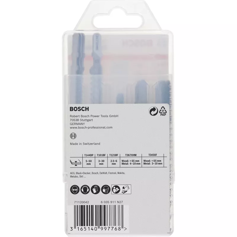Bosch 2 607 011 438 Lâmina de serra de vaivém/curva/sabre Serra de vaivém Carbide 15 unid.
