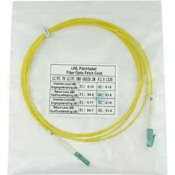 Cabo de patch de fibra ótica BlueOptics SFP2121BU0.5MM 0,5 m LC, monomodo G.657.A1, bainha amarela