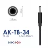 Fonte de alimentação universal Akyga AK-TB-34, 5 V, 2 A, 10 W, 3,5 x 1,35 mm, 1,5 m