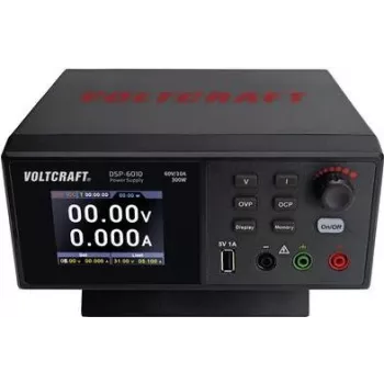 Fonte de alimentação de laboratório VOLTCRAFT DSP-6010, ajustável 0 - 60 V 0 - 10 A 300 W USB função slave número de saídas 1 x (VC-12230435)