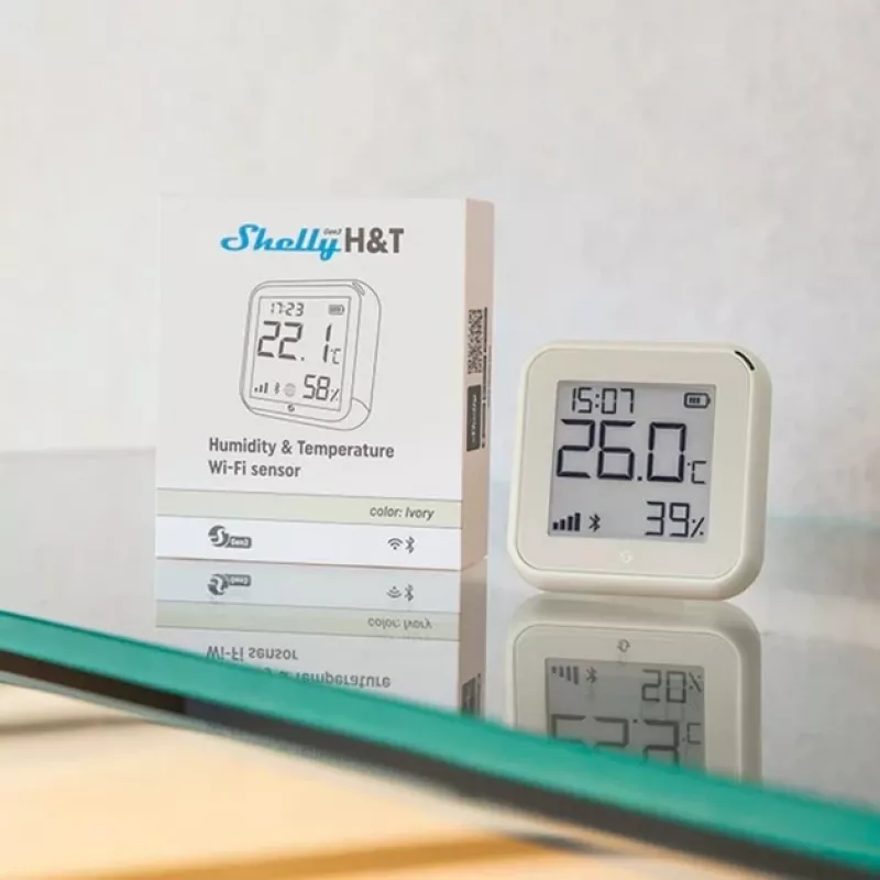 Sensor de temperatura e humidade Shelly Plus H&T Gen. 3 (marfim) - Shelly