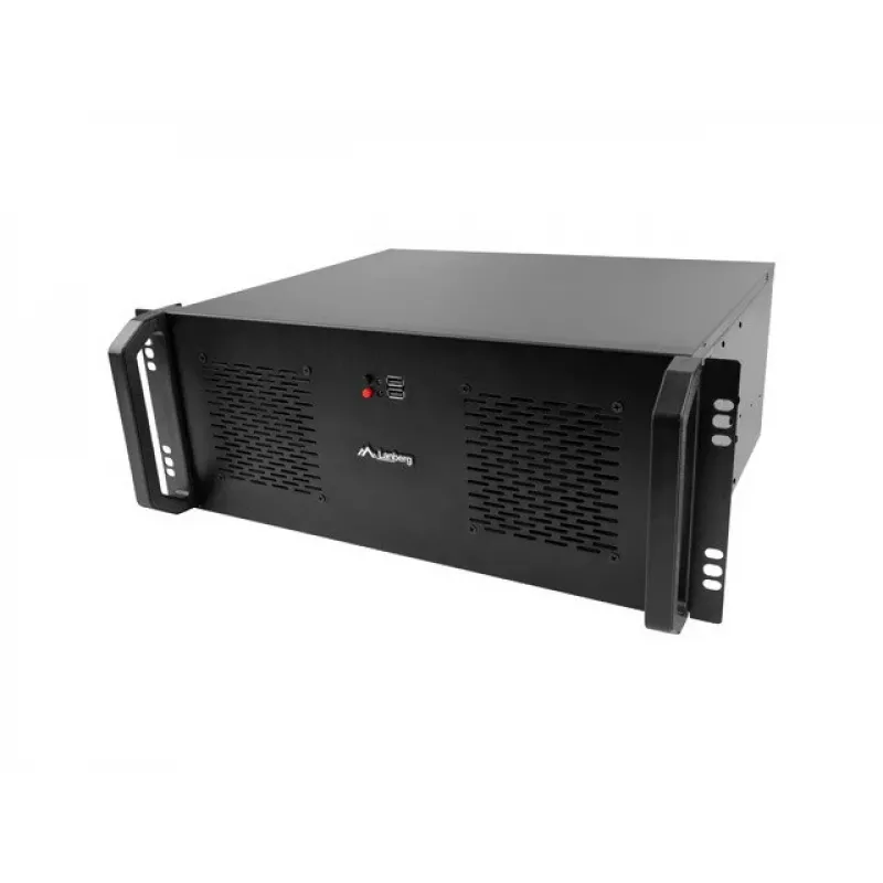 Caixa para rack LANBERG SC01-3504-10B, 1x 3,5 polegadas + 1x 2,5 polegadas gaveta, 7 slots de expansão, 2x ventoinhas frontais de 120 mm, USB2.0