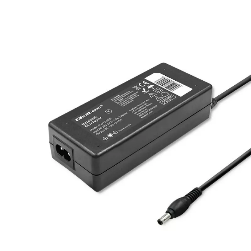 Fonte de alimentação Qoltec 50015.60W para Samsung | 60W | 19V | 3,15A | 5,5*3,5+Pin | incl. cabo de alimentação