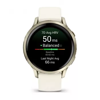 Smartwatch GARMIN Venu 4, caixa dourada de 41 mm, AMOLED de 1,2 polegadas 390×390, GPS, Wi‑Fi, 5 ATM, bateria de 10 dias