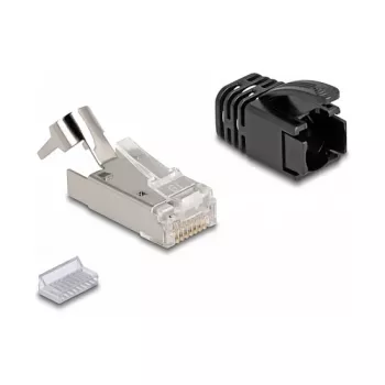 Fichas modulares RJ45 DeLOCK Cat.8.1 conjunto de 25 unid. com alívio de tração