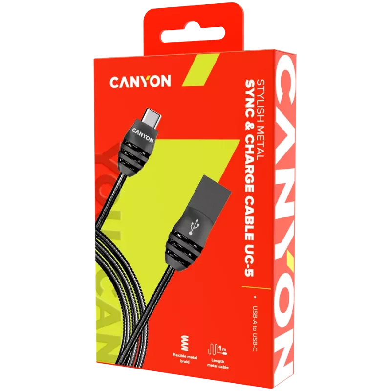 Cabo CANYON UC-5 USB-C 10W 1m cinzento escuro