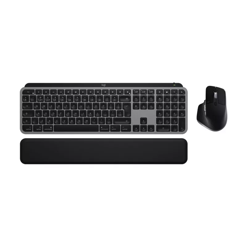 Logitech MX Keys S Combo para Mac, sem fios, conjunto de teclado e rato layout DE, teclas e funções otimizadas para macOS