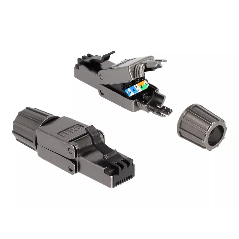 Cabo de rede DeLOCK ficha RJ45 Cat.8.1 STP sem ferramentas preto